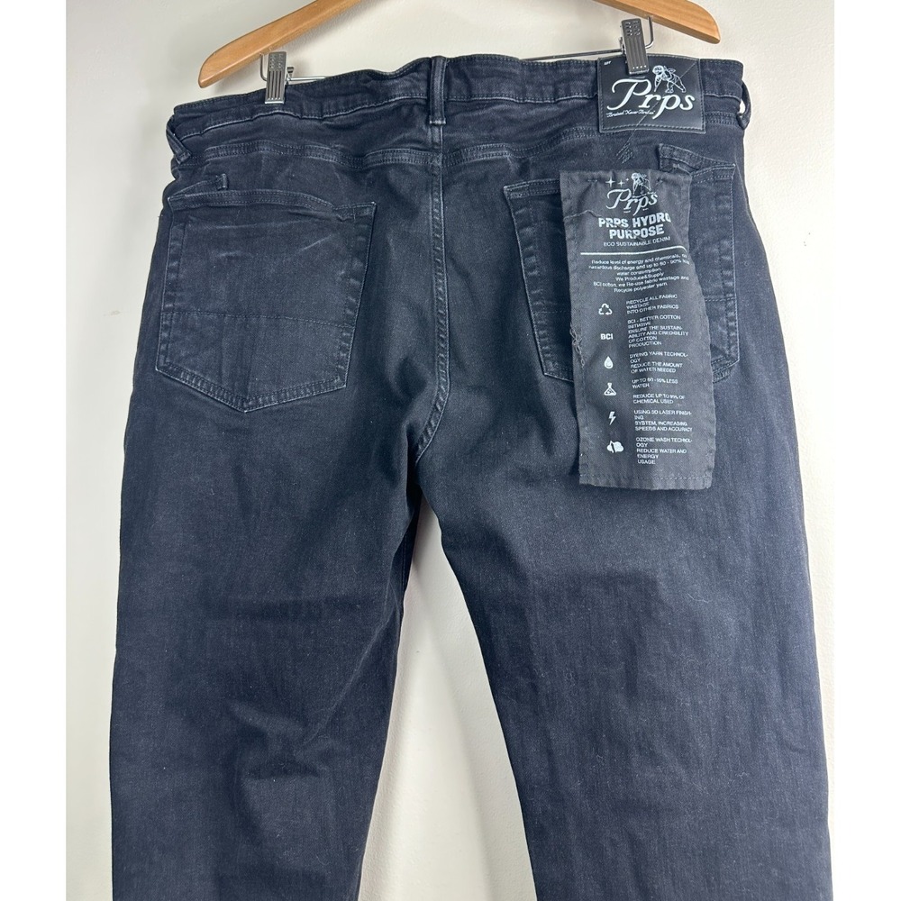 Prps Windsor Tapered Skinny Fit Jeans Black Men's Size 42 Stretch Streetwear - Picture 13 of 16